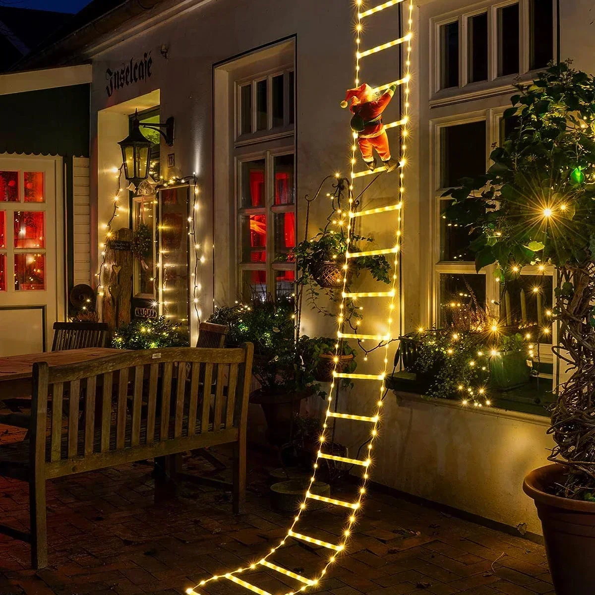 String Light Outdoor - LED Ladder Light for Santa Claus
