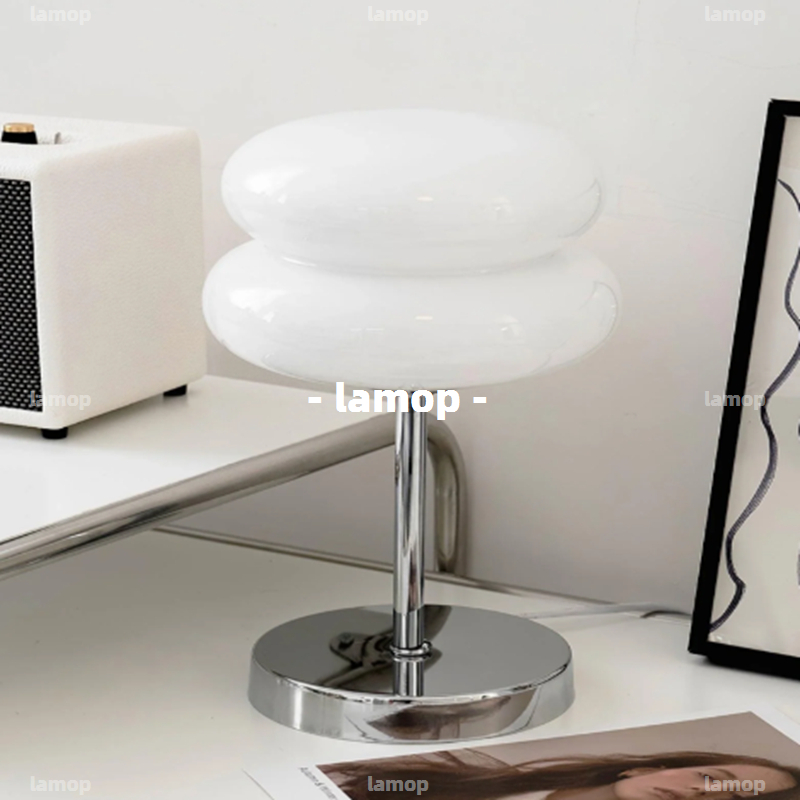 Lighting Decor Living Room - Bauhaus Cream‑Globe Table Lamp Mid‑Century Minimalist