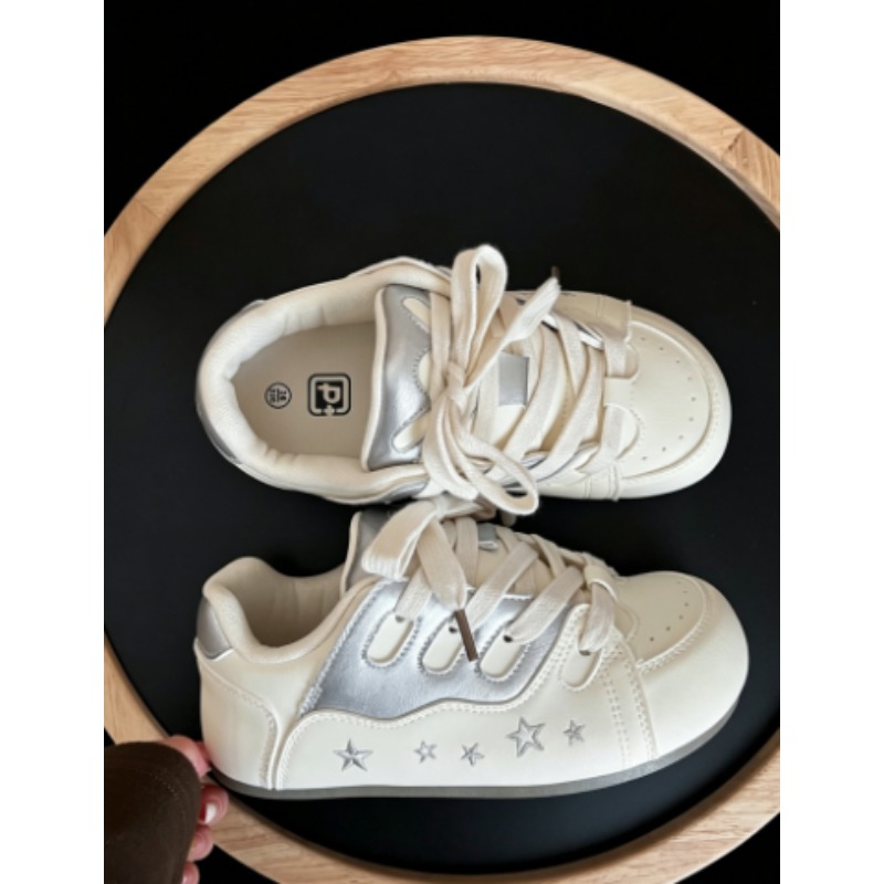 Up Lighting Decor - Sweet Girls Color‑Block Sneakers Star Embroidery