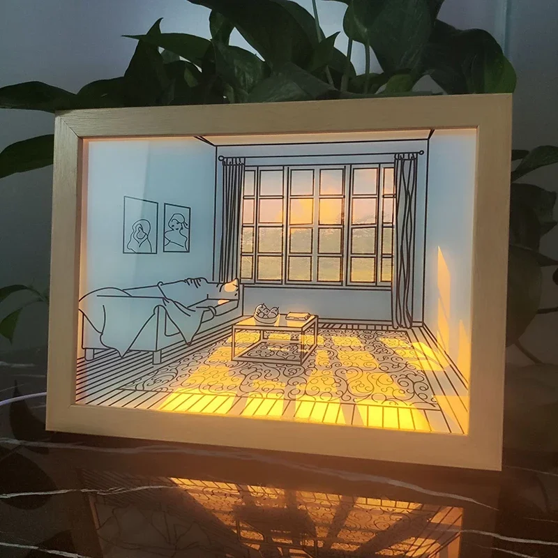 Light Shadow ing Painting Thre - đánh giá và giá Up Lighting Decor