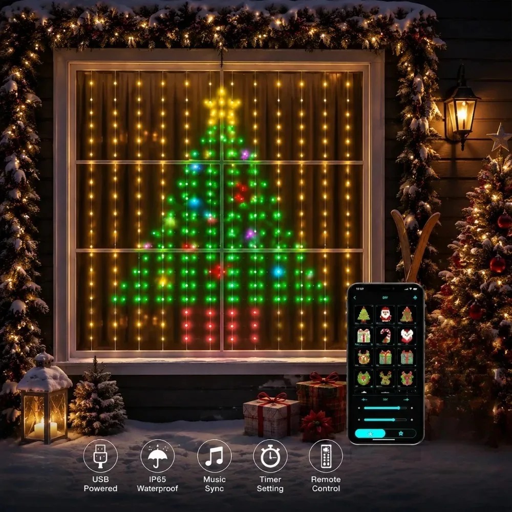LED Christmas Curtain Lights C - đánh giá và giá Lighting Decor For Home