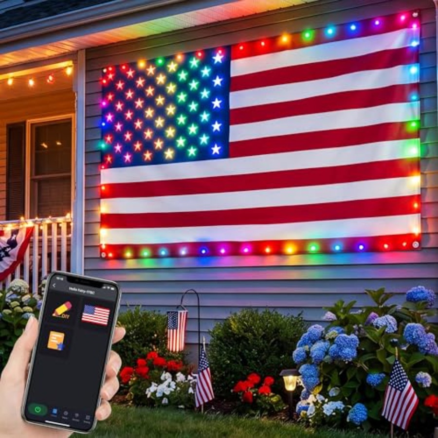 Smart Lighted American Flag 3x - đánh giá và giá Up Lighting Decor