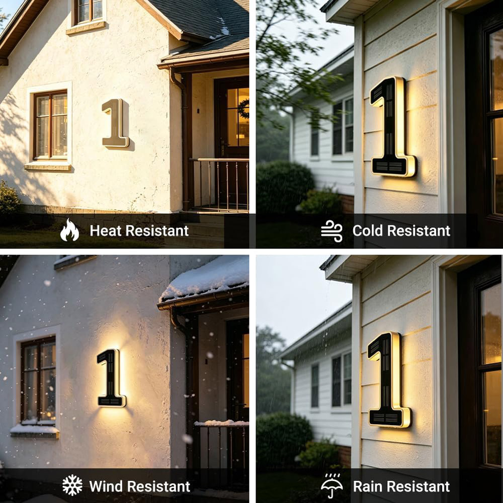 12cm Solar Outdoor House Numbe - đánh giá và giá Decor Lighting Address