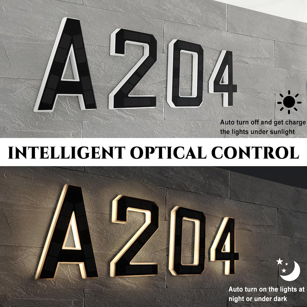 12cm Solar Outdoor House Numbe - đánh giá và giá Decor Lighting Address