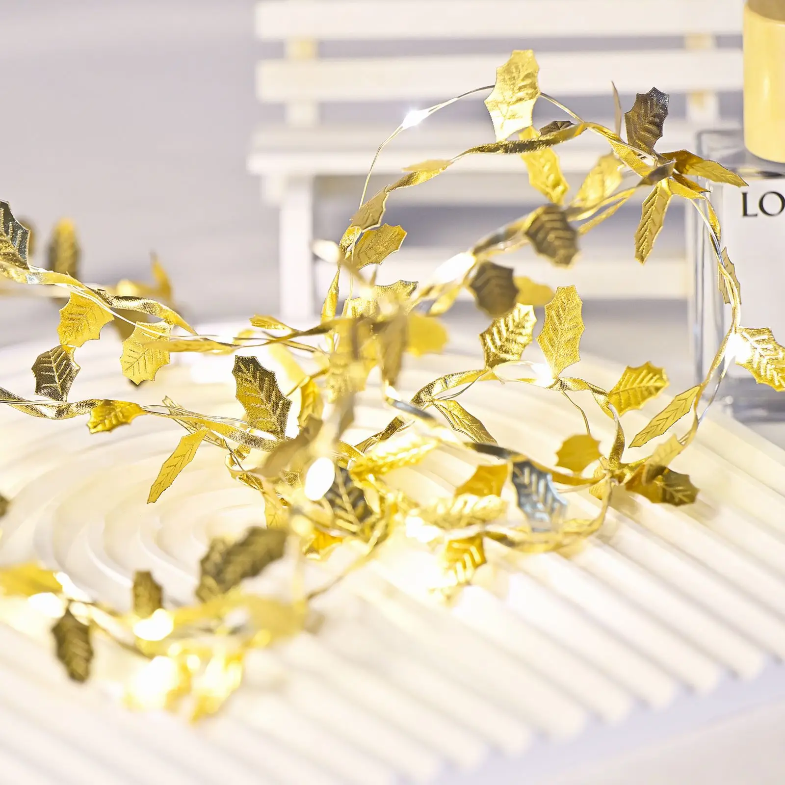 LED Golden Leaves String Light - đánh giá và giá Lighting Decor Living Room