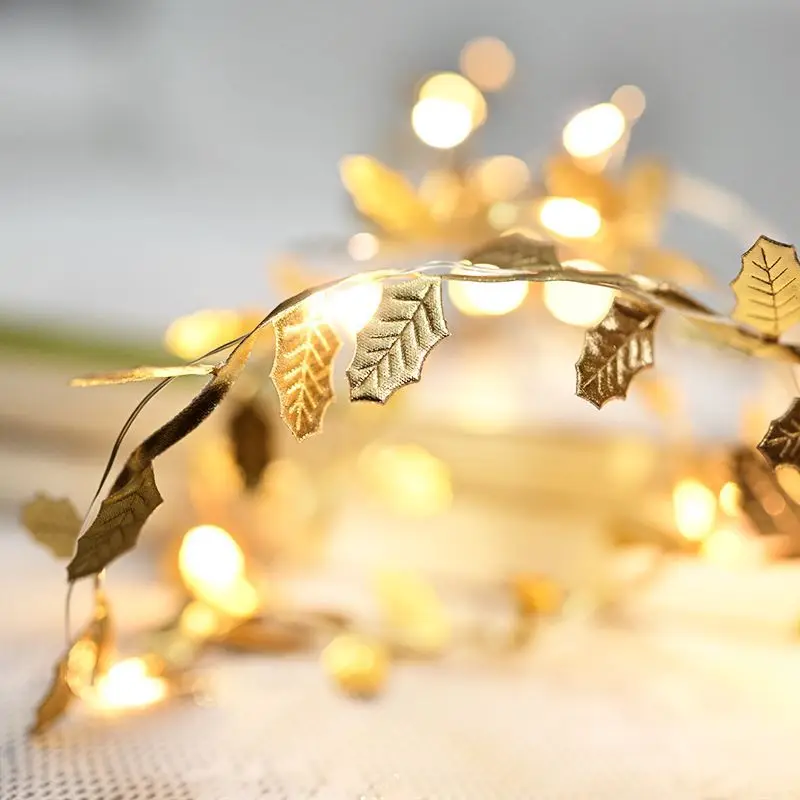 LED Golden Leaves String Light - đánh giá và giá Lighting Decor Living Room