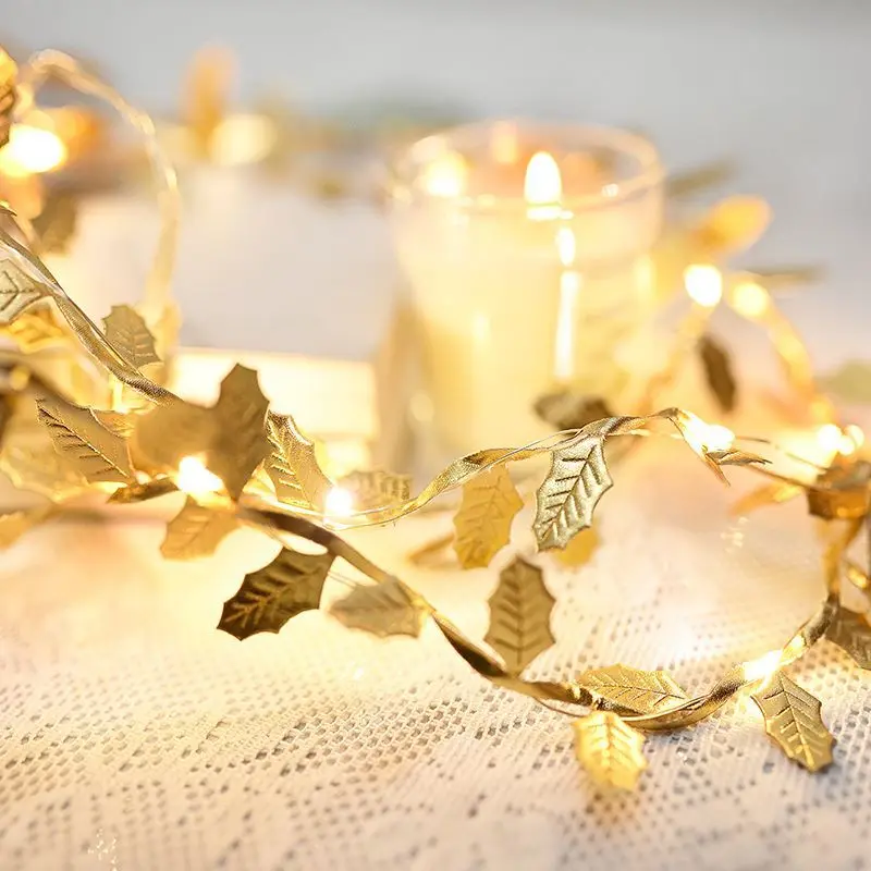 LED Golden Leaves String Light - đánh giá và giá Lighting Decor Living Room