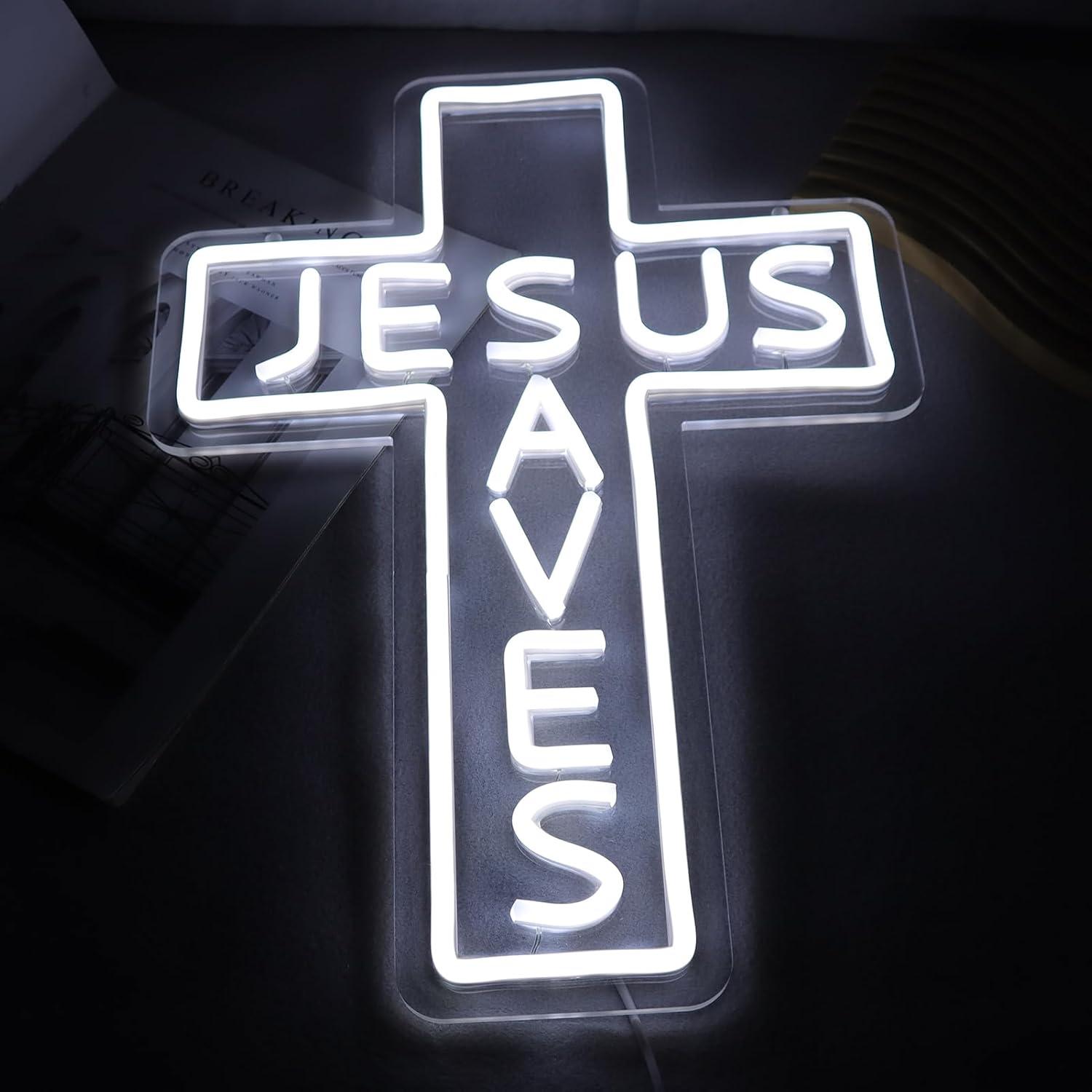 Jesus Saves Cross Neon Signs U - đánh giá và giá Lighting Decor Living Room