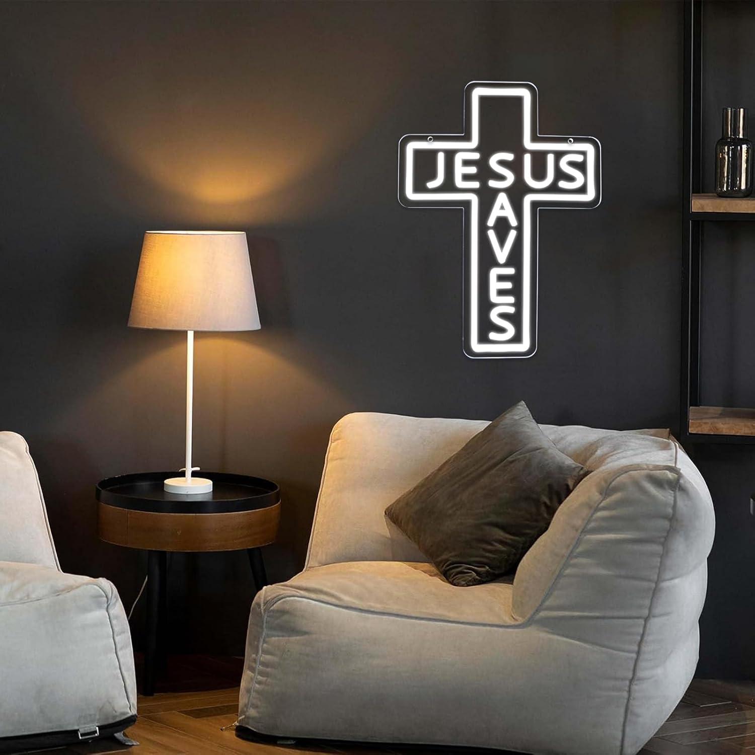 Jesus Saves Cross Neon Signs U - đánh giá và giá Lighting Decor Living Room