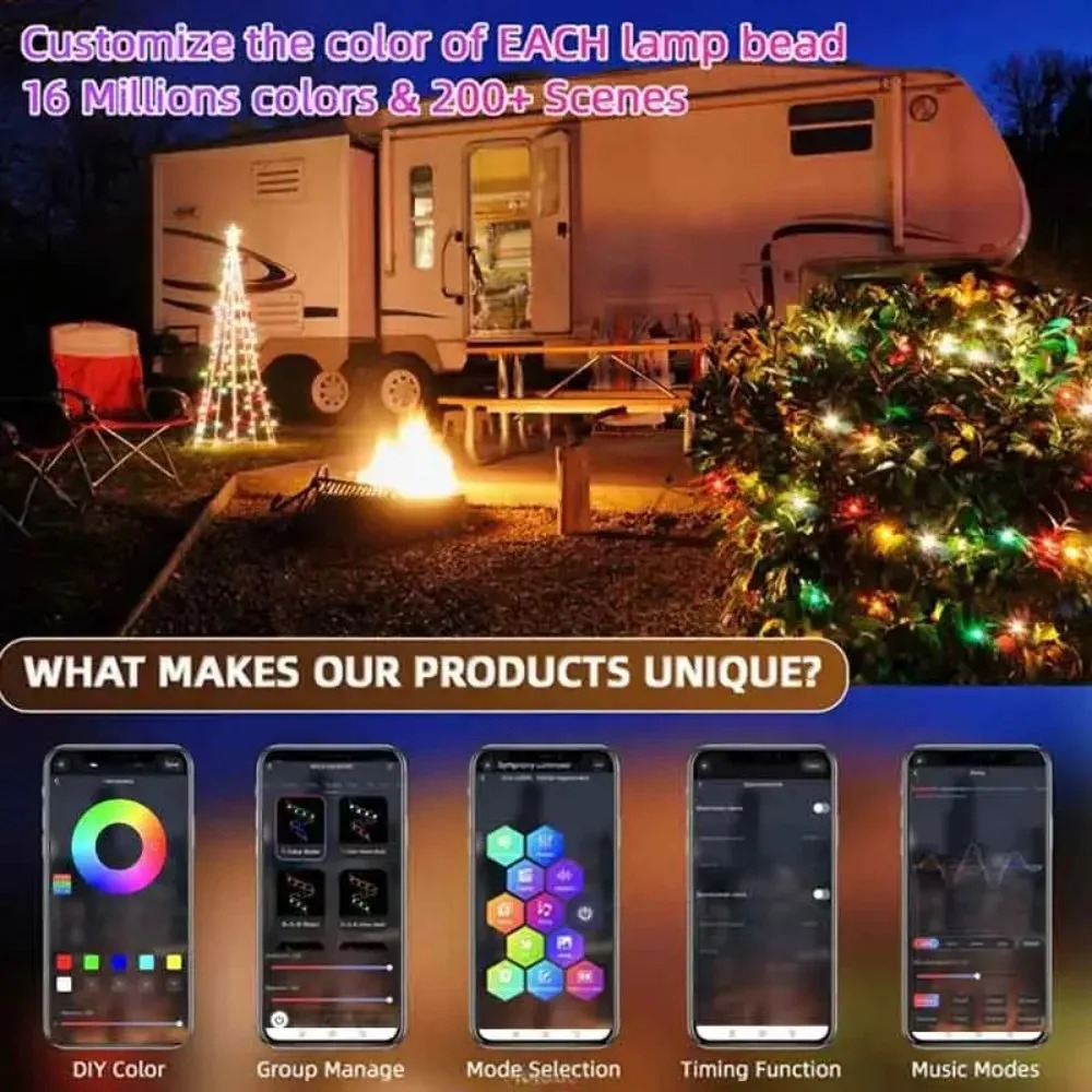 Addressable RGBIC LED Fairy St - đánh giá và giá Decor Lighting Address