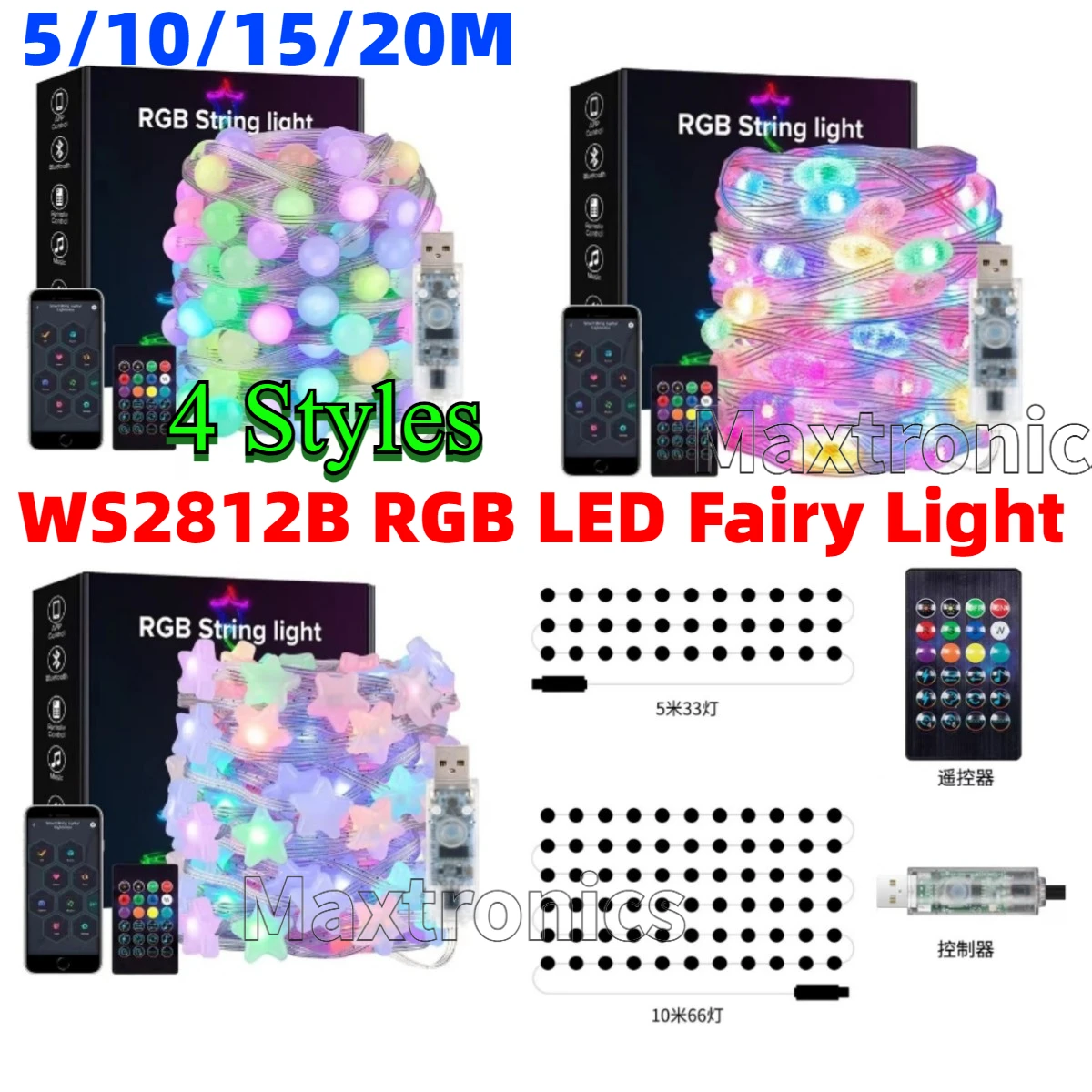 Smart 4 Styles RGB WS2812B LED - đánh giá và giá Decor Lighting Address